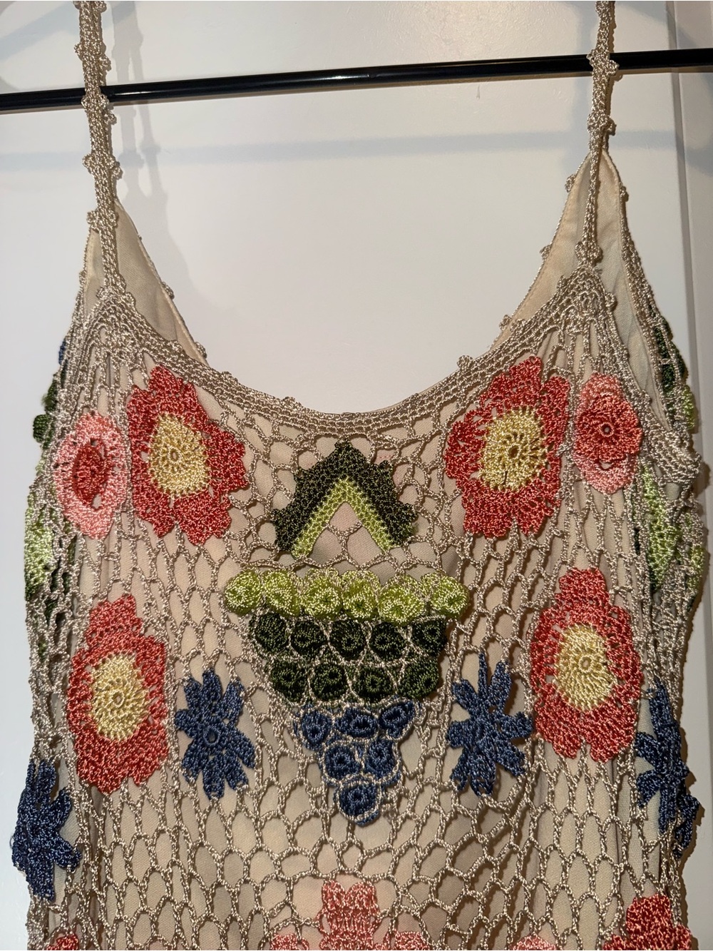 Very Vera | Vintage Crochet Floral Camisole Tank Top Multicolor Boho | Size S - Picture 8 of 11